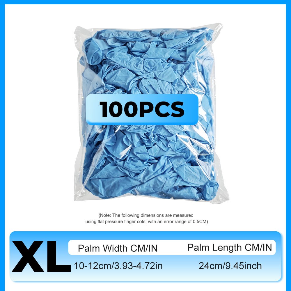 TEMU 100pcs Blue Disposable Nitrile Gloves, , Suitable For Household Cleaning, Hotel Cleaning, Automotive Repair, , A Household Essential