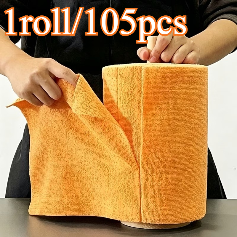 TEMU 65pcs Extra Large Roll-up Dish Towels, Tear-off Microfiber Towels, Kitchen Towels, Convenient And , Reusable, Washable, No , Super Absorbent