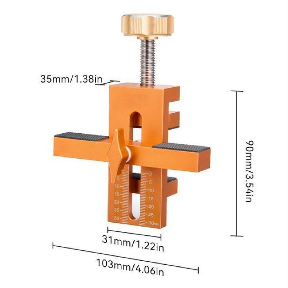 Image of Woodworking Cabinet Door Installation Jig, Cabinet Closet Door Quick Positioning Aid Tool, Metal Adjustable Clamping -40mm