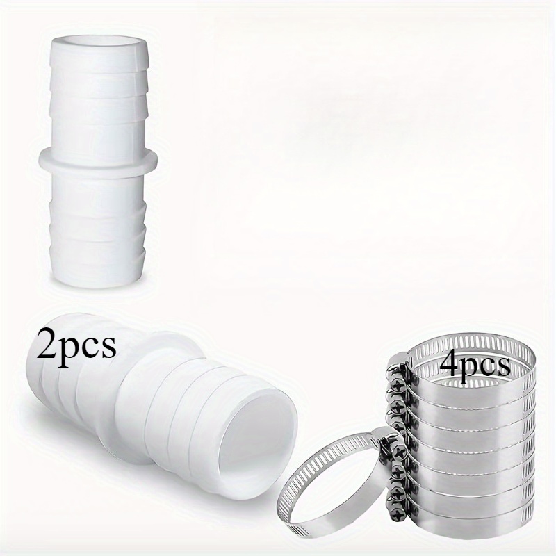 Image of 2pcs Set 32mm/38mm Hose Connectors, Adapters, Pool Hose Accessories, With 4 Hose Bolts, Durable Hose Adapter, Suitable For Garden And Pool Hoses, Pool Hose Fittings, Pool Cleaning Tool Accessories