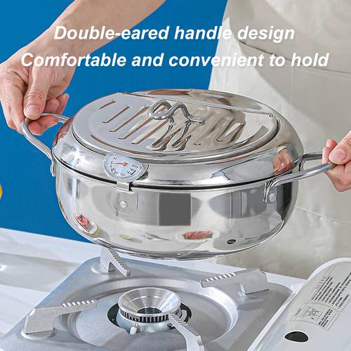japanese frying pot 28cm 4 2l deep fryer pot with thermometer for household cooking