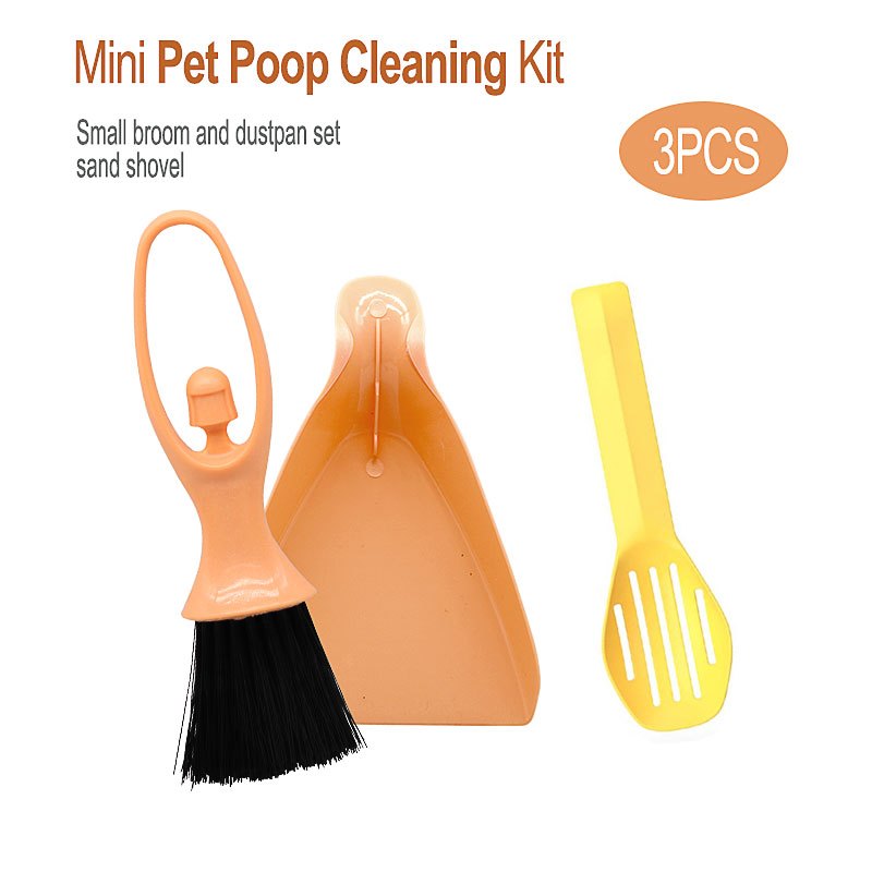 3pcs Set/Mini Broom&Dustpan/Hamster Litter Scoop/Cleaning Brush/Waste Removal Tools/Ideal for Cleaning Cages of Hamsters, Rabbits, Reptiles, and Other Small Pets