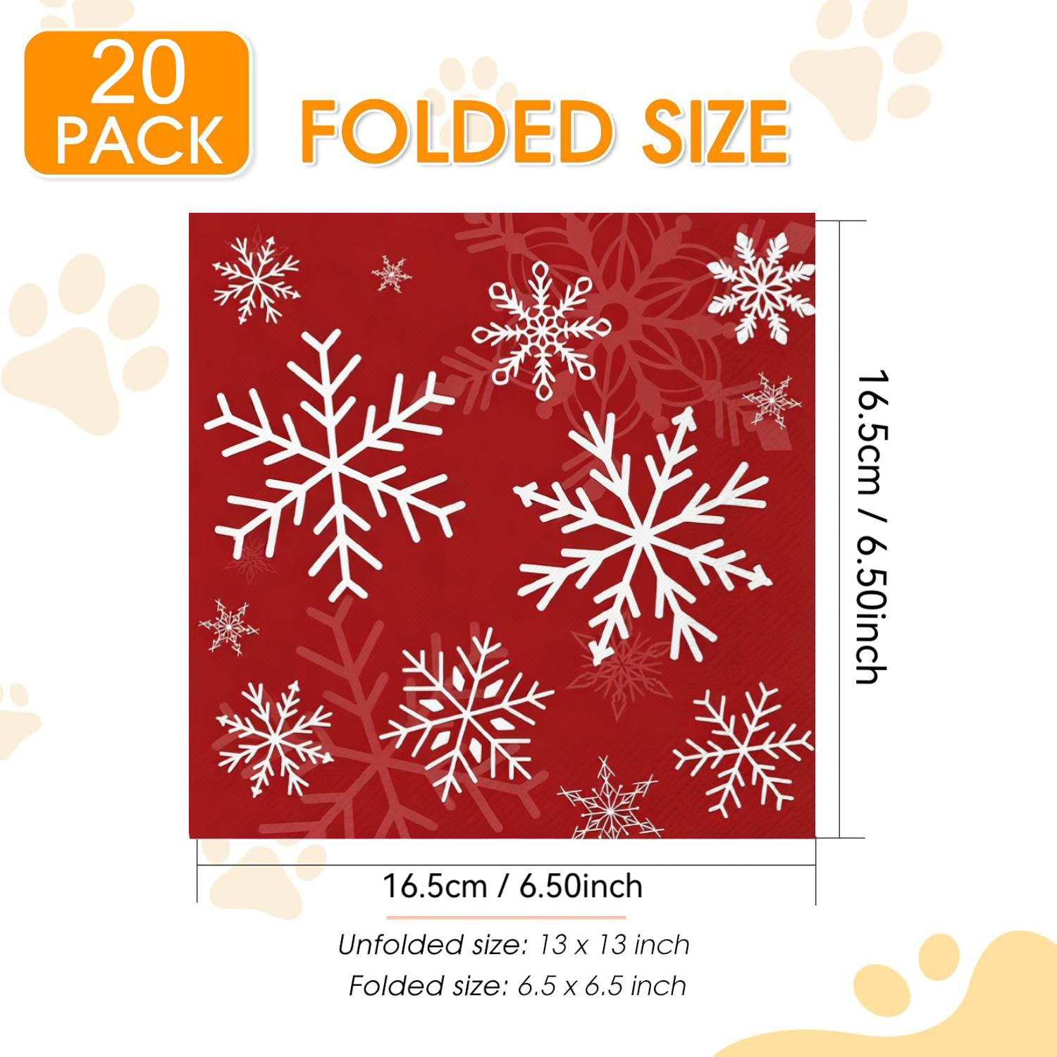 TEMU Christmas Snowflake Napkins, 20pcs Red Winter Disposable Lunch Dinner Hand Towels For Christmas, New Year Birthday Party Decorations, Christmas