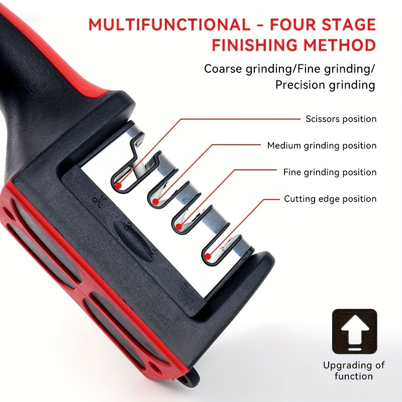 Knife Sharpener, 3-stage Kitchen Whetstone, Ceramic Knife Sharpening Tool, Sharpener in Box Set