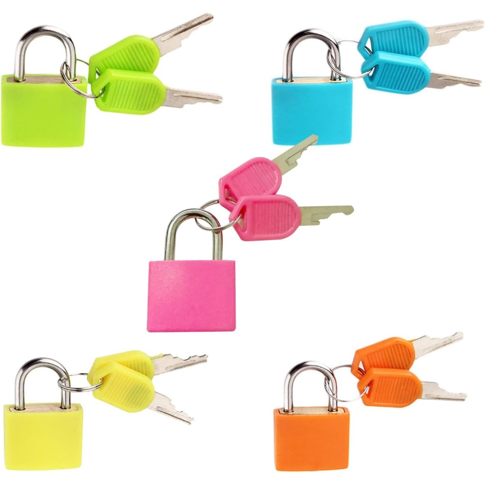 TEMU 5pcs Suitcase Locks With Keys, Metal Luggage Padlocks, Multicolor Mini Padlock For Suitcase, Practical Travel Lock For Luggage For Backpack,