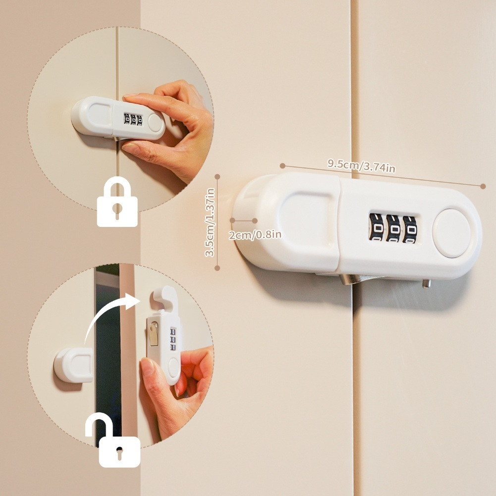 Image of Cabinet Refrigerator Lock With Anti-pinch Design, Locking Mechanism Supports Key/password Opening, Suitable For Refrigerators, Wardrobes, Cabinets—made Of Durable Plastic/metal Material