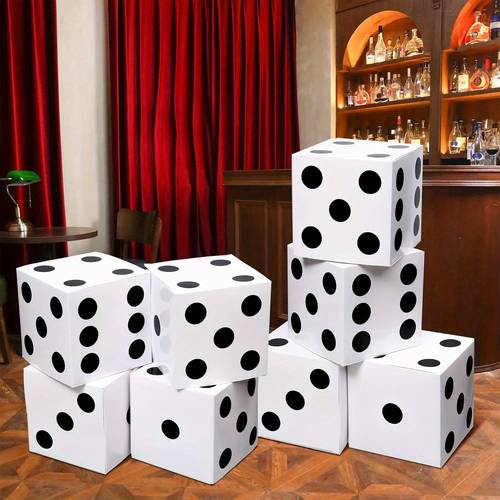 4 large white dice boxes with las vegas theme parties graduation balls and birthday decorations birthday party decorations dice themed decor paper construction large dice party decorations