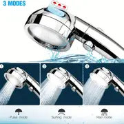 1 件加压手持淋浴喷头,3 种模式可调节水量淋浴喷头,一键止水淋浴喷头,浴室五金,浴室配件 详情 7