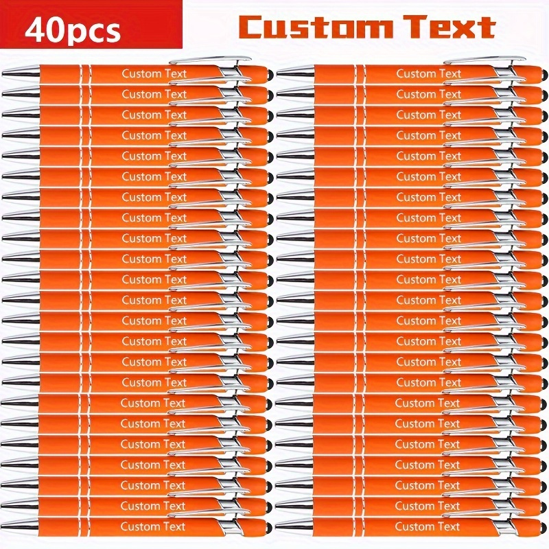 TEMU 40pcs Custom Stylus Pen Set, Travel Accessories For Touchscreen Devices, Durable Metal Ballpoint Pens With Clip, Fine Tip Writing Tools, Ideal
