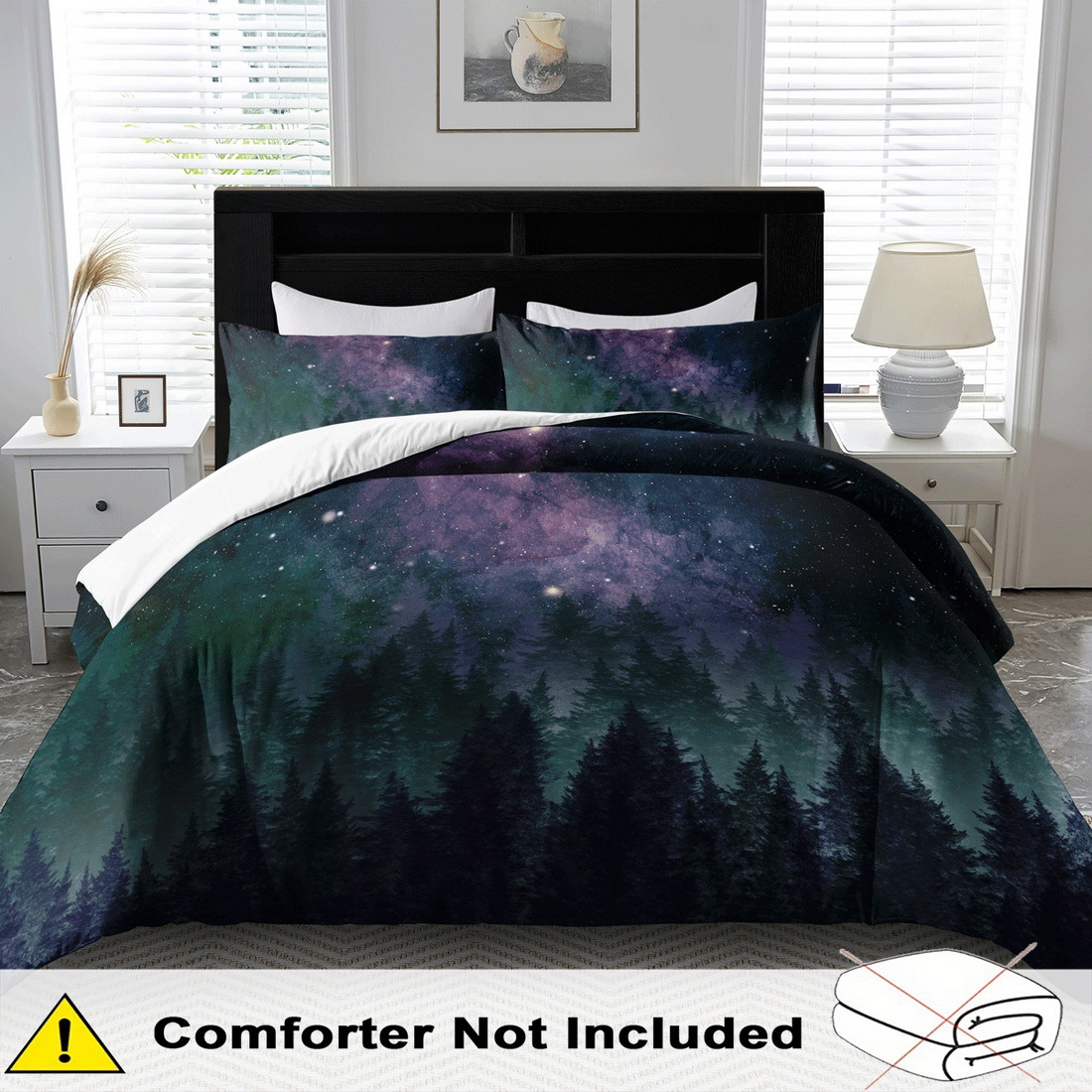 TEMU 2/ 3pcs Quilt Cover Set, Fantasy Starry Duvet Cover Set, King Bedding, Polyester Machine Washable, Quilt Decoration, Bedroom , Birthday Gift