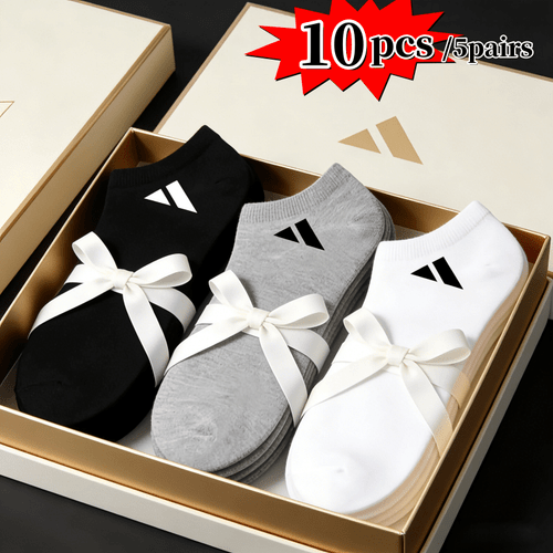 10pcs 5pairs men women breathable sports short socks comfortable fabric solid color lightweight casual wear minimalist style durable material life versatile athletic casual socks cute socks mens thick socks warm soc