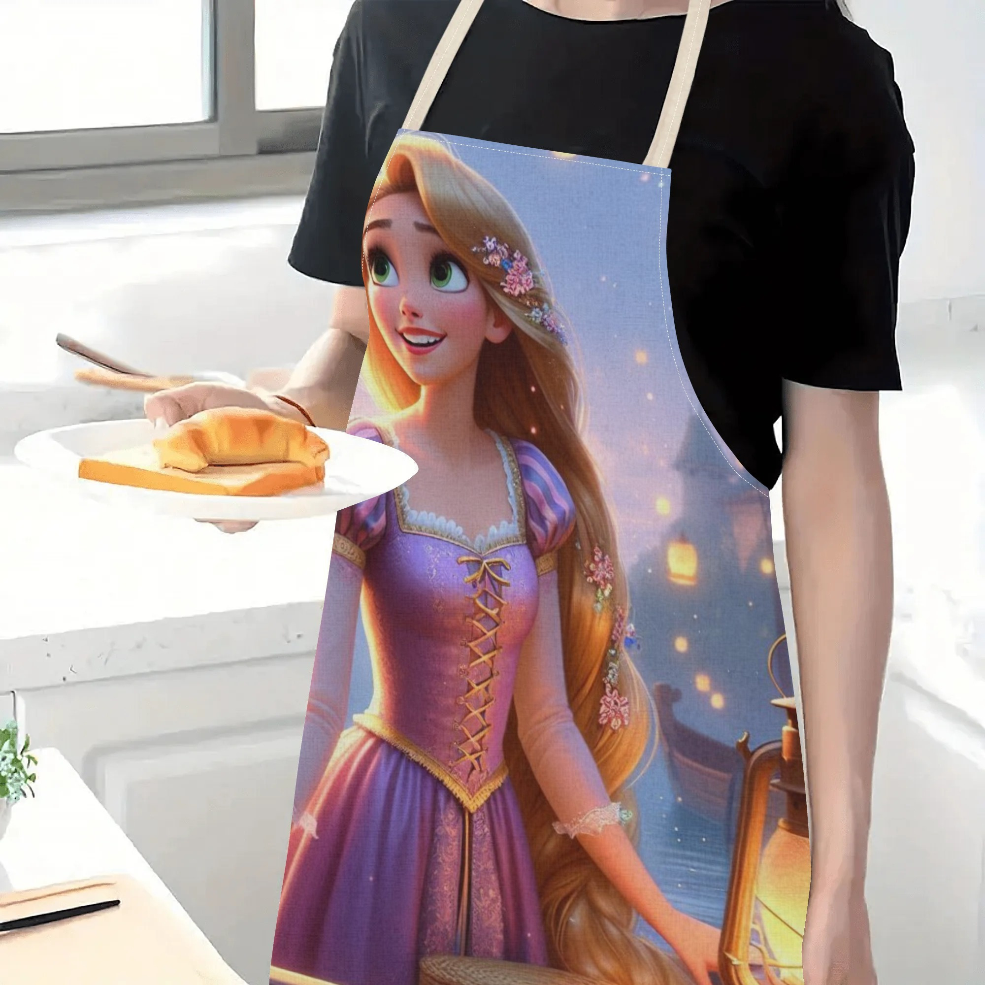 disney   a stylish waterproof apron featuring a cute cartoon design of princess  .   beautiful, fashionable, and simple, making  uitable for hotels, supermarkets, restaurants, fru hops, milk tea stalls, and   home use. details 4