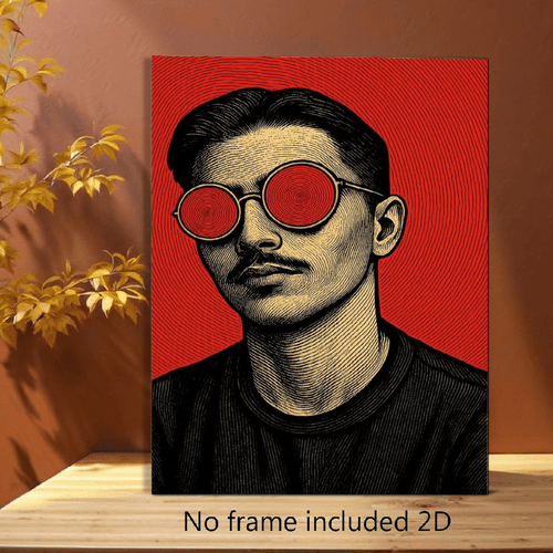 item picture 2d flat posters prints 2d flat 1pc frameless canvas decorative painting vintage print of a for man wearing a spiral for bedroom living room kitchen bathroom decor unframed printed artwork displaying a cool and mysterious style