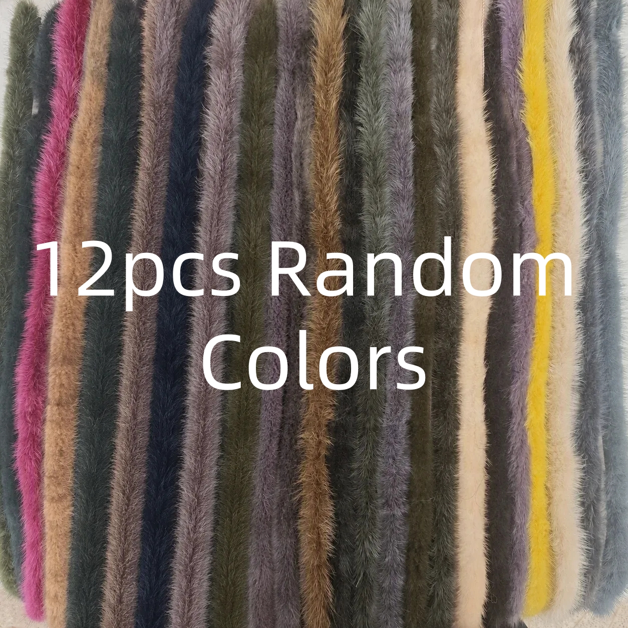 TEMU 12pcs 960cm Long, Fur Trim Strip, Soft Fluffy Plush Fur Ribbon Tape, Random Color Sewing Trimming Accessory For Clothing Collar, Hat, Hood,