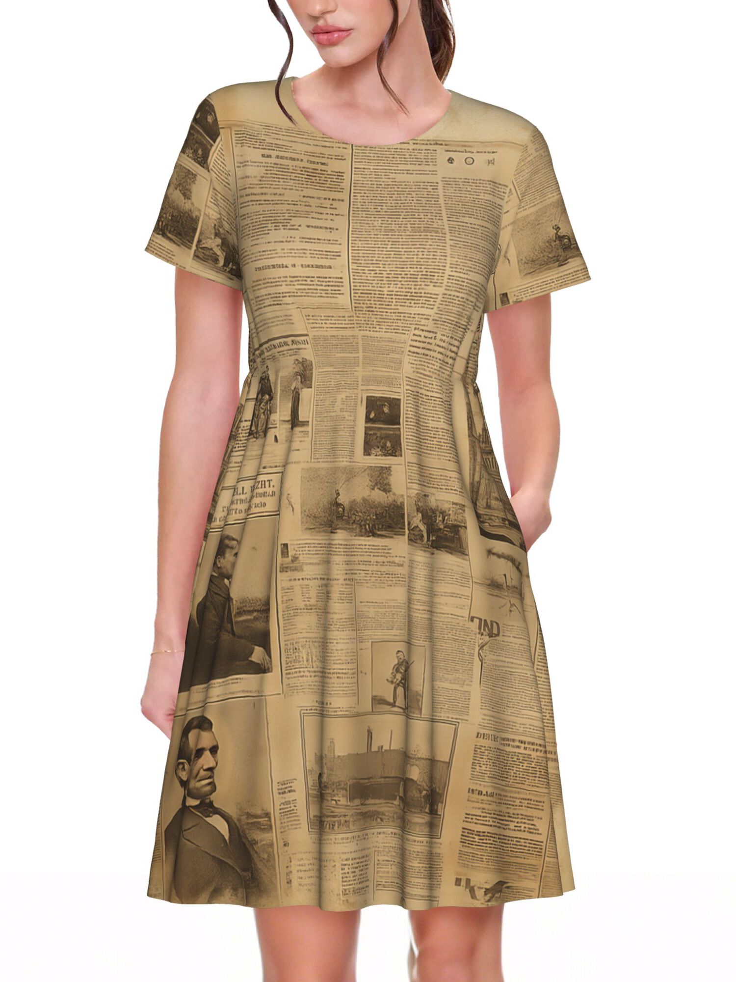 green emerald velvet dress Newspaper Dress – shoprntl main image 0