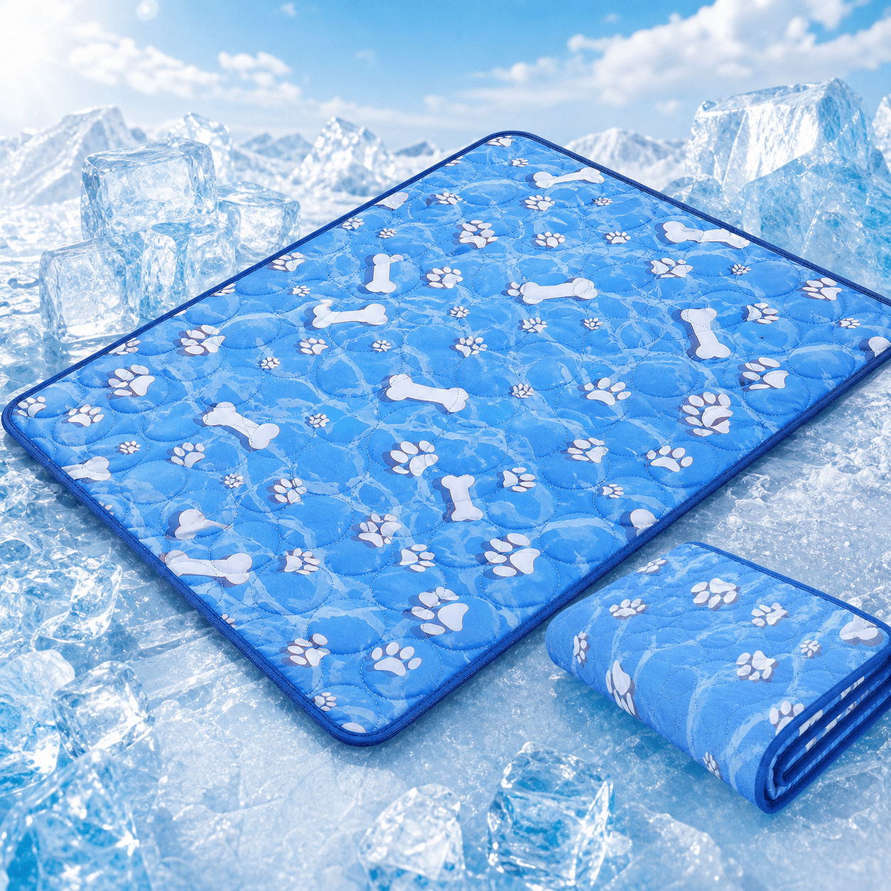 TEMU Lot de 2 grands tapis de refroidissement pour chien, 50 x 40 cm, tapis rafraîchissant pour animaux de compagnie par temps chaud, couverture