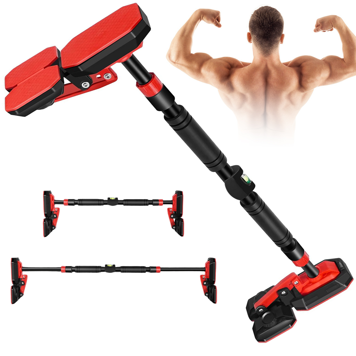 Sturdy Horizontal Bar Measuring 76-100cm (29.92in-39.37in) With A Load Capacity Of 200kg, Designed For , Chin-ups, Dips, And Triceps Extensions In Doorways