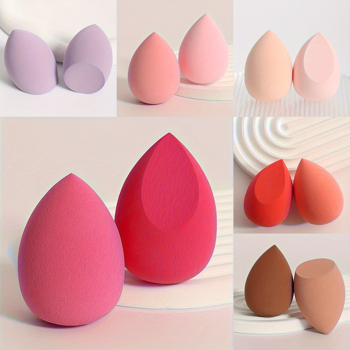 

2pcs Beauty Makeup Sponge Powder Puff Set, Beauty Makeup Egg, -free Beauty Makeup Puff For Liquid, Cream And Foundation Mixing