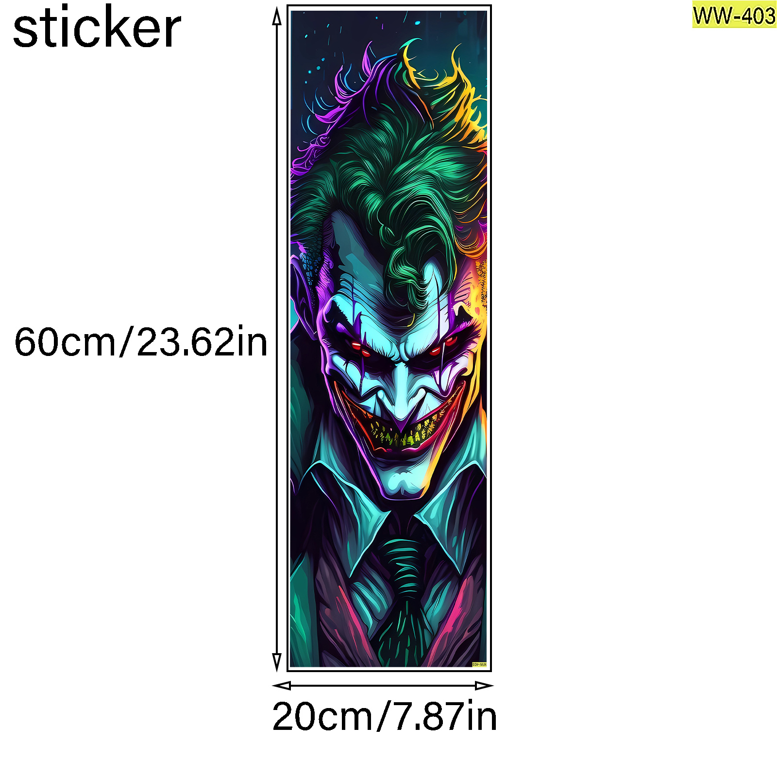 1pc 2d Plane Clown Colorful Pattern Scooter Stickers Cool Diy Suitable For Scooters, Fashionable And Durable, Skateboard Accessories, Anti-slip Pvc Stickers , Perfect For Christmas Decoration Gifts