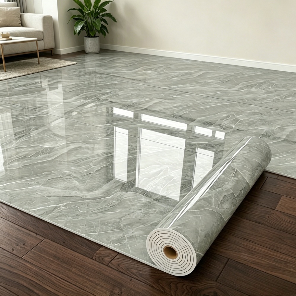 TEMU 1 Rolle Extra Dicke 2,5 mm Marmor Boden- und Wandaufkleber - Abzieh- und Klett-Abnehmbare Selbstklebende Vinylfliesen, Wasserdichtes und Leicht