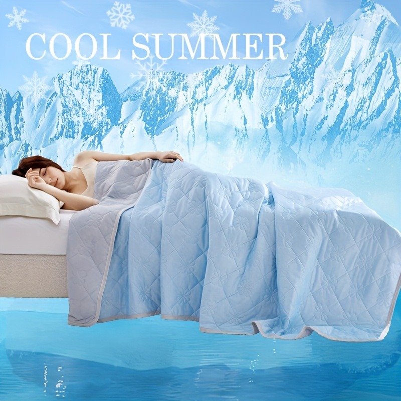 TEMU Local Warehouse-1 Large Summer Cooling Blanket, Air-cooling Blanket, Y Smooth Summer Blanket, Double-sided Use, Thin Breathable Quilt, Quilted