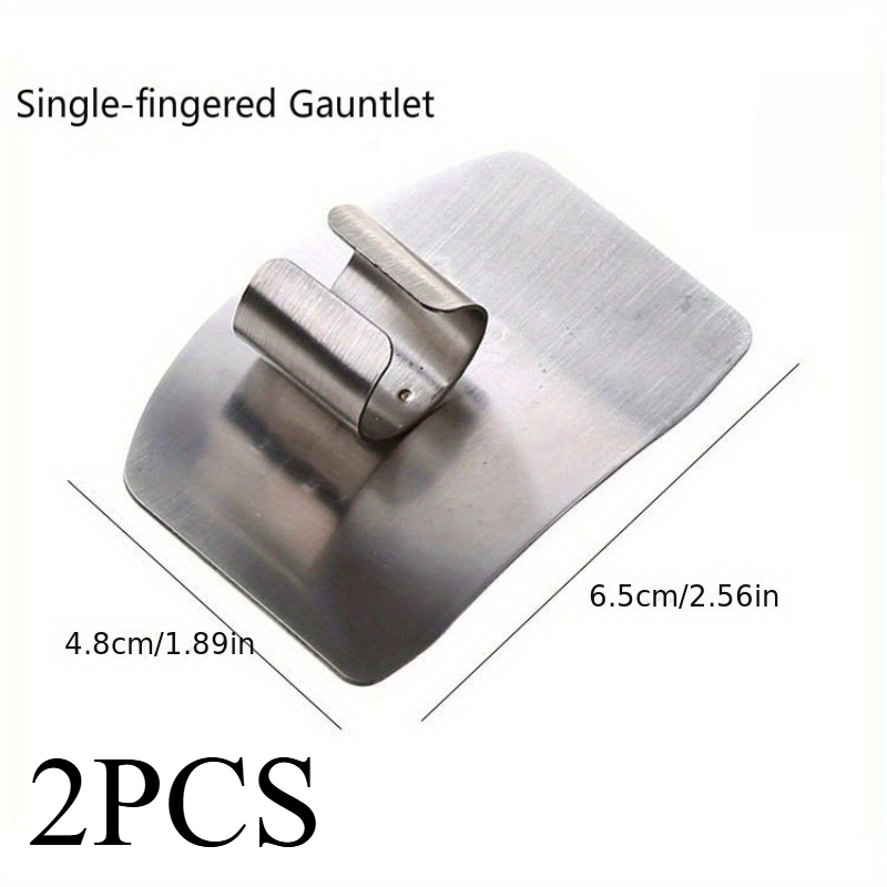 TEMU 2 Pack Stainless Steel Finger Guards, Reusable Metal Finger Protector Sleeves, Practical Kitchen Gadget For Slicing Dicing And Daily