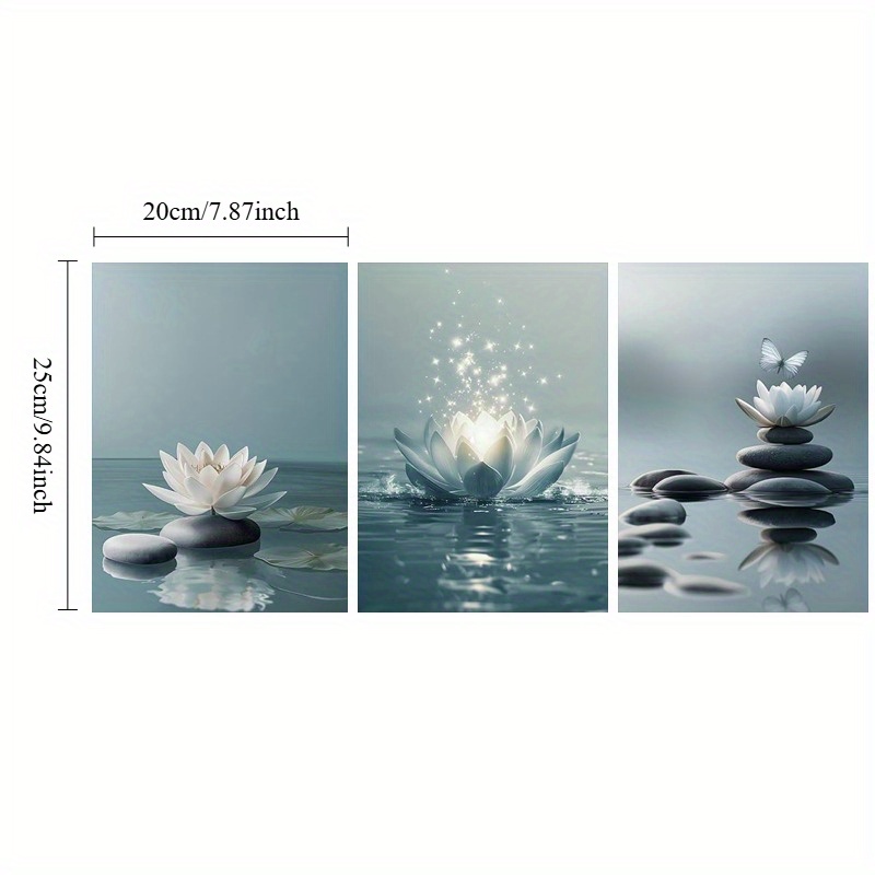 TEMU 2D , 3 Piezas Moderno en " : Floración del en ", Decoración Estética para Sala de Meditación Yoga Spa, Adecuado para Paredes sin en Salón Zen,