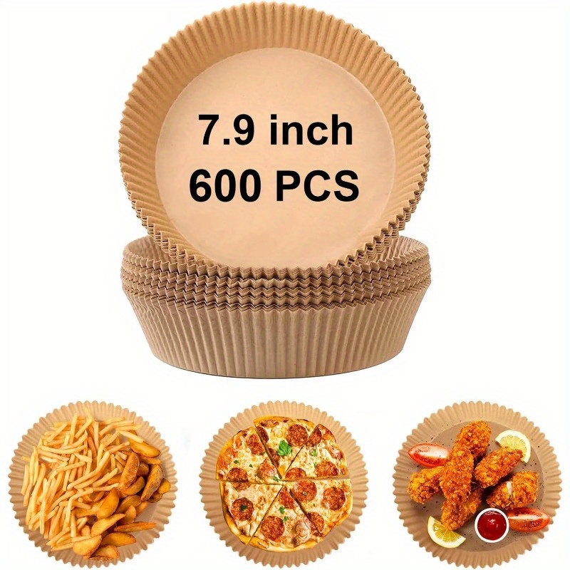 600pcs 7 9 inch round air fryer baking paper liners non stick parchment sheets heat resistant up to 428   proof safe for air fryer oven microwave steamer cooker compatible with 5 8qt basket disposable easy   natural wood       1 77 inch height ideal for pizza   fries more   time with no washing required microwave safe steamer liner   home cooks meal preppers Product details 0