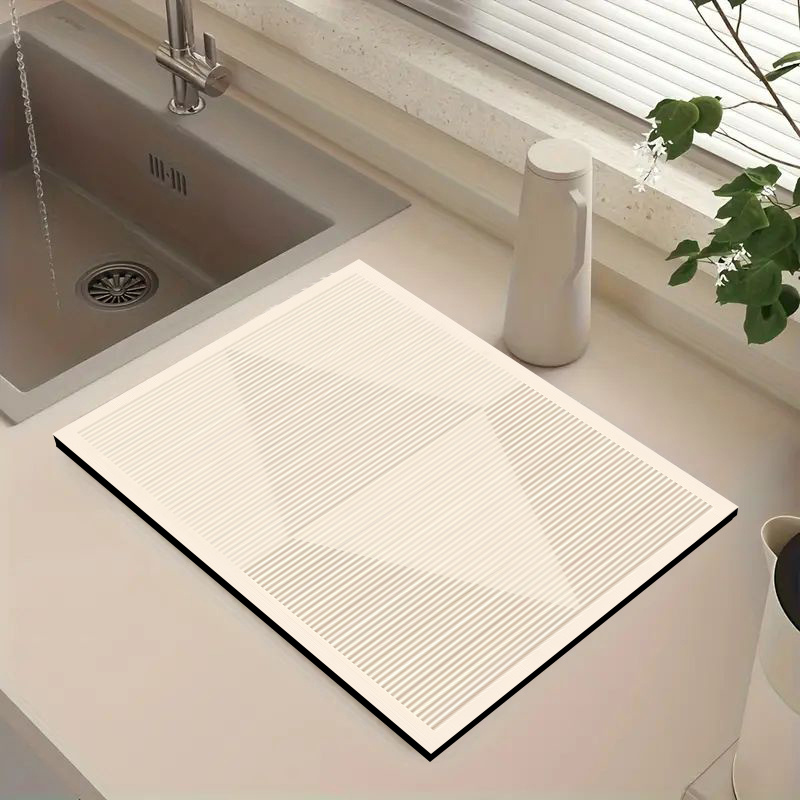 TEMU 1pc Diatomite Dish Drying Mat, Drain Mat, Coffee Maker Mat, Kitchen Utensil Drainer, Dish Rack Drying Mat, Placemats, Washing Machine Mat,