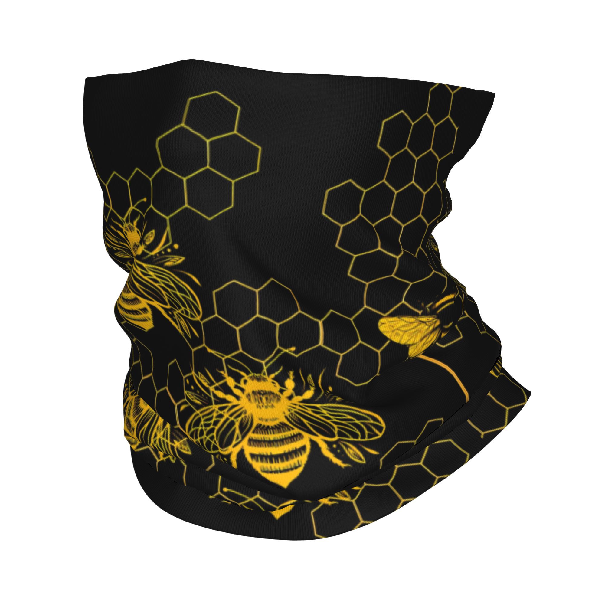 TEMU Pañuelo bandana fino estilo abeja amarilla con diseño de estampado 2D, diseño único, para cubrir el cuello, bufanda y