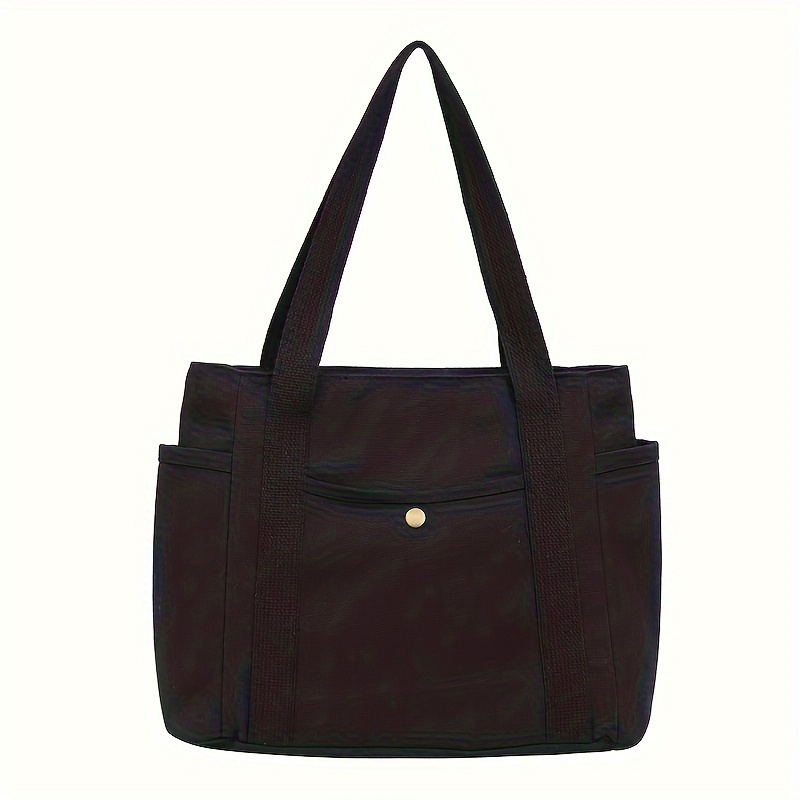 TEMU Large Tote Bag For Women - Spacious Shoulder Handbag With Lining, For Commuting & Casual Use, Durable & Or