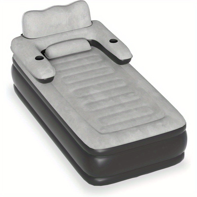Air Mattress With Supportive Backrest, Portable Guest Bed For Camping And Travel, In Single Or Double Sizes