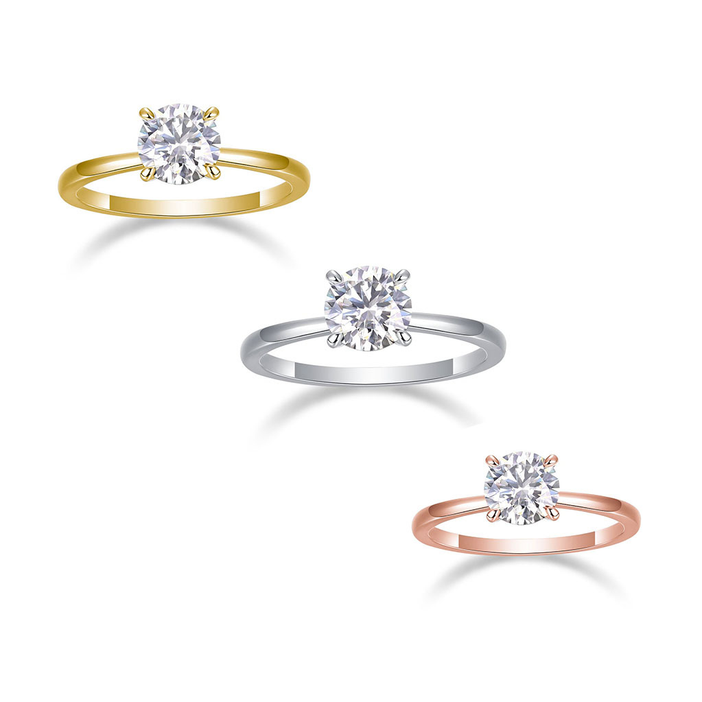 S925 Silver Couple Rings with Moissanite, Elegant Gift Box