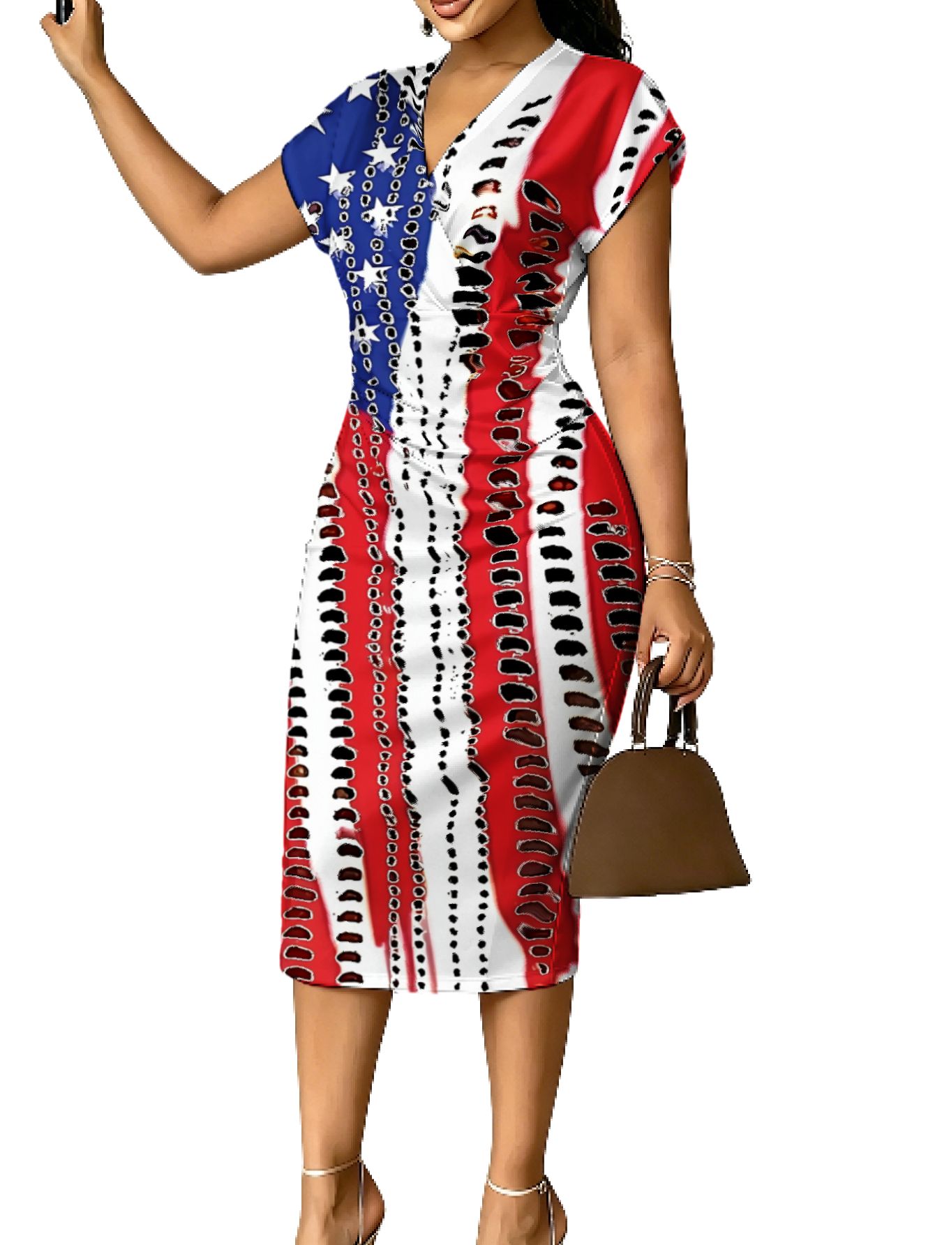 red and white african dresses African Print Halter Dress Red Kente / One size