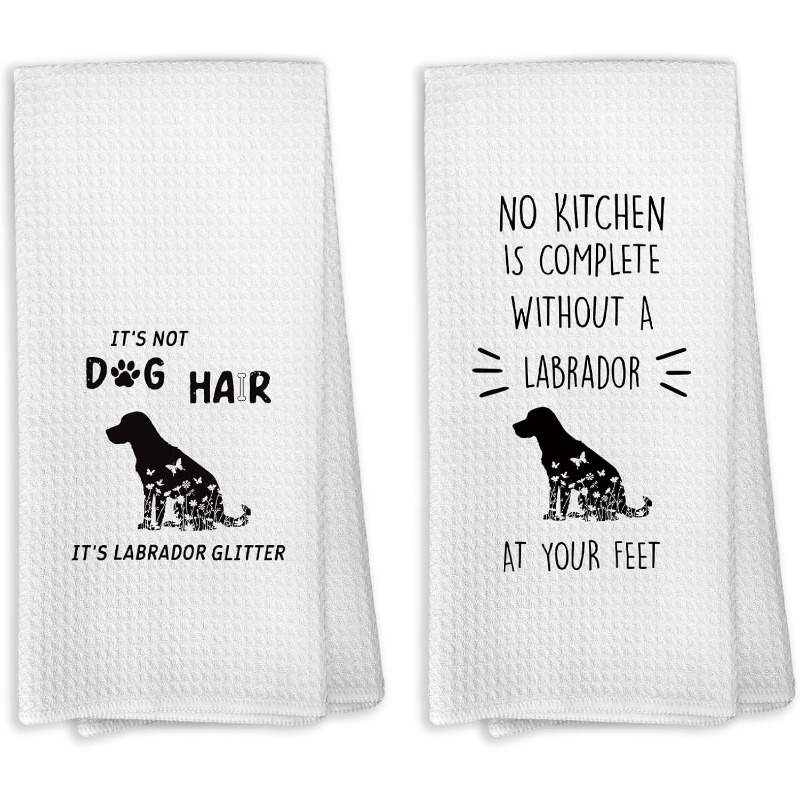 

2pcs Kitchen Towels - , Machine Washable Polyester Dish Cloths & Hand Towels For Dog Lovers - Home Decor, Gifts, And