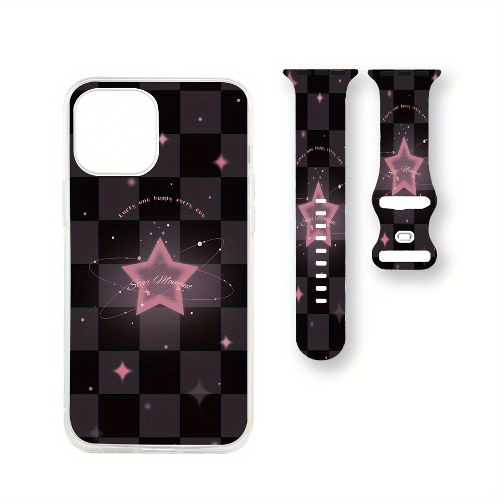 Lucky Star & Checkered Pattern Gift Set for iPhone and iWatch