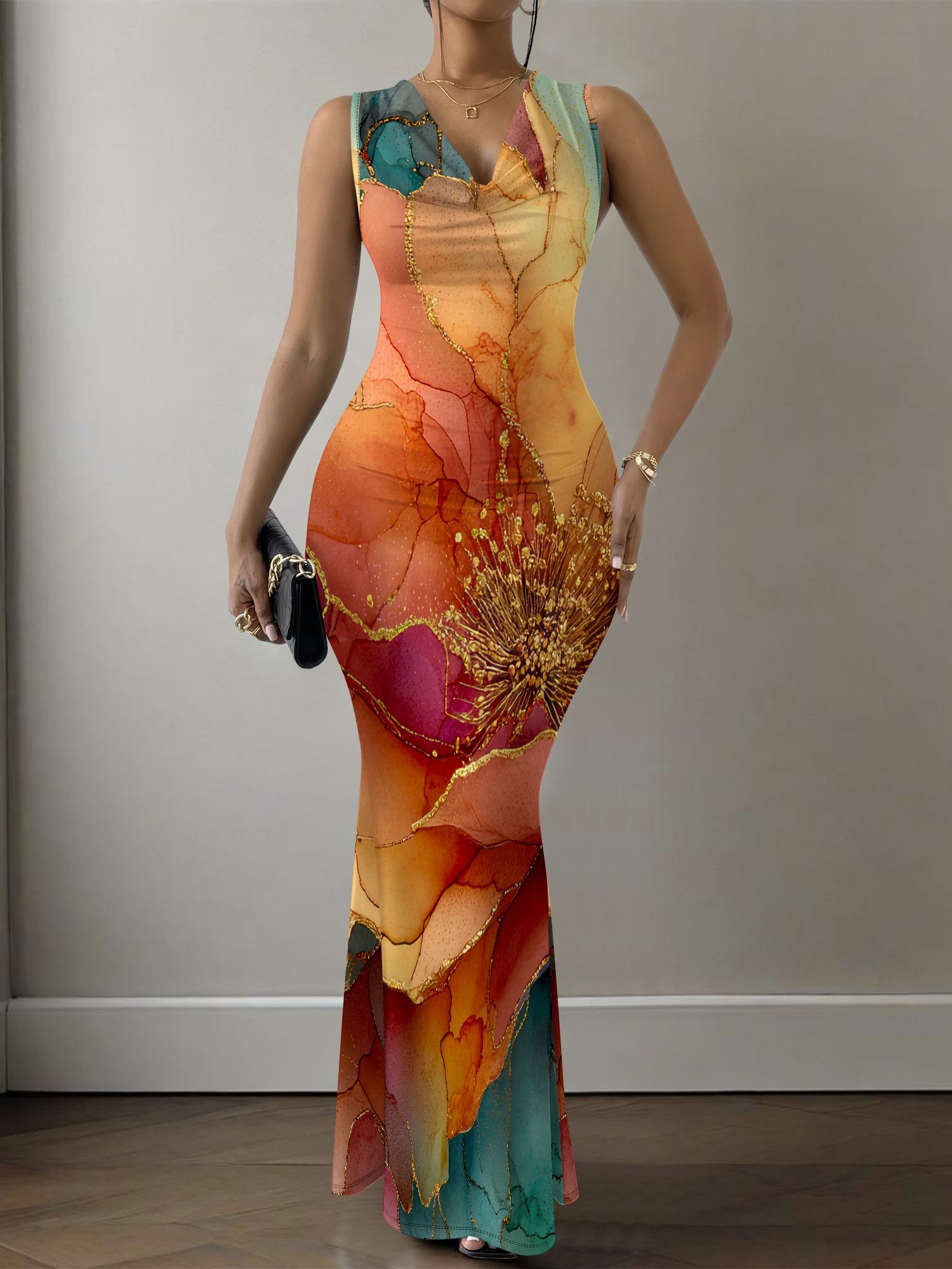 maxi floral slip dress Winona Floral Petal Long Slip Dress