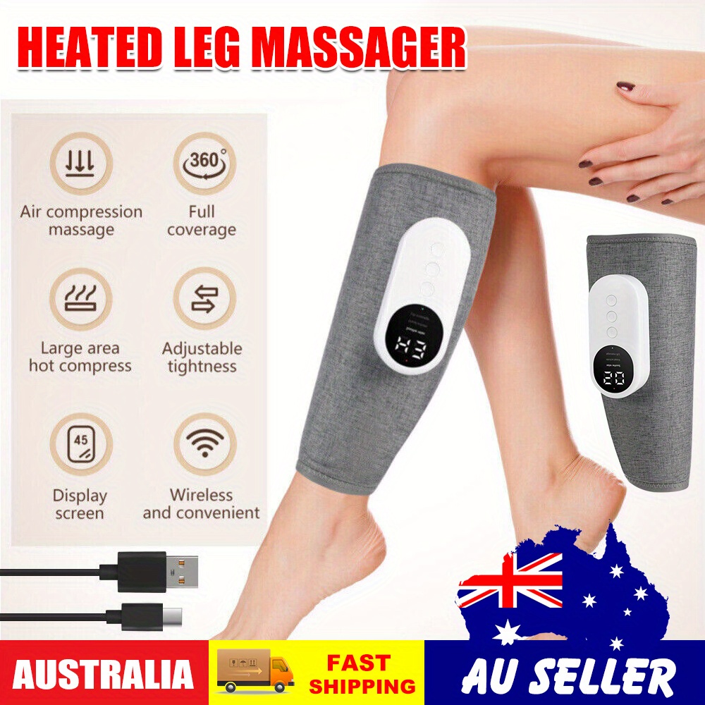 Leg Heat Vibrating Massager Air Compression Foot Calf Muscles Heated Circulation Massage