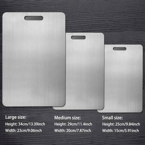3pcs thick stainless steel cutting boards food grade durable kitchen cutting boards non slip design for meat fruits vegetables dishwasher safe and knife friendly surface suitable for and restaurants