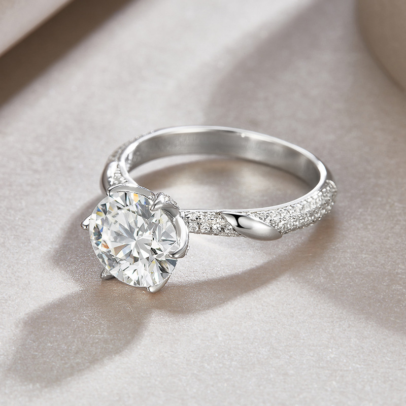 S925 Silver Moissanite Stacking Ring