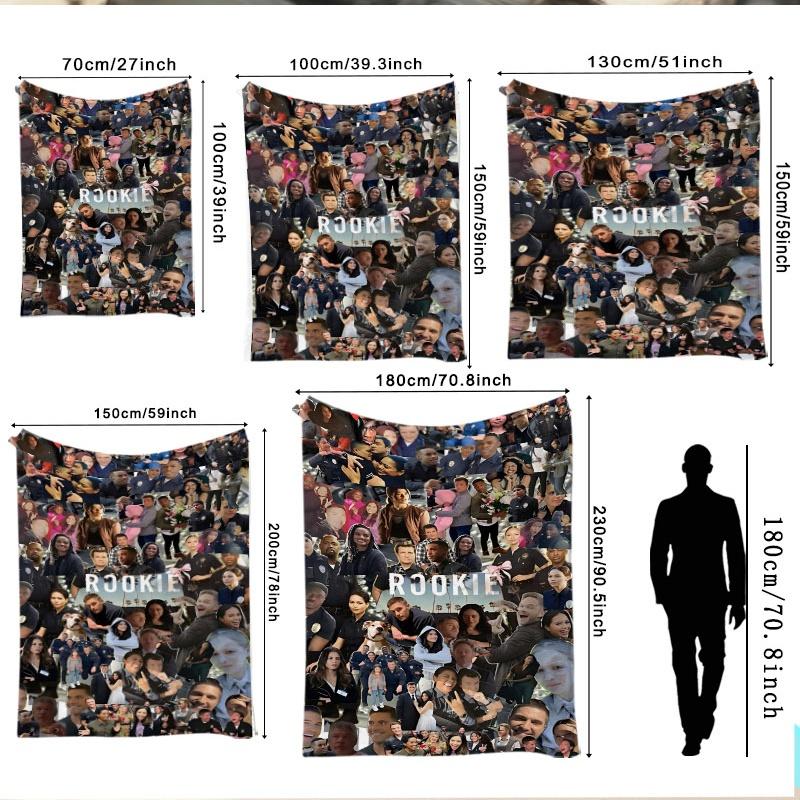 TEMU 1pc -themed Collage Print Small Throw Blanket, 2d Flat Digital Printing, Durable Wrinkle-resistant Fabric, Suitable For , Ideal For