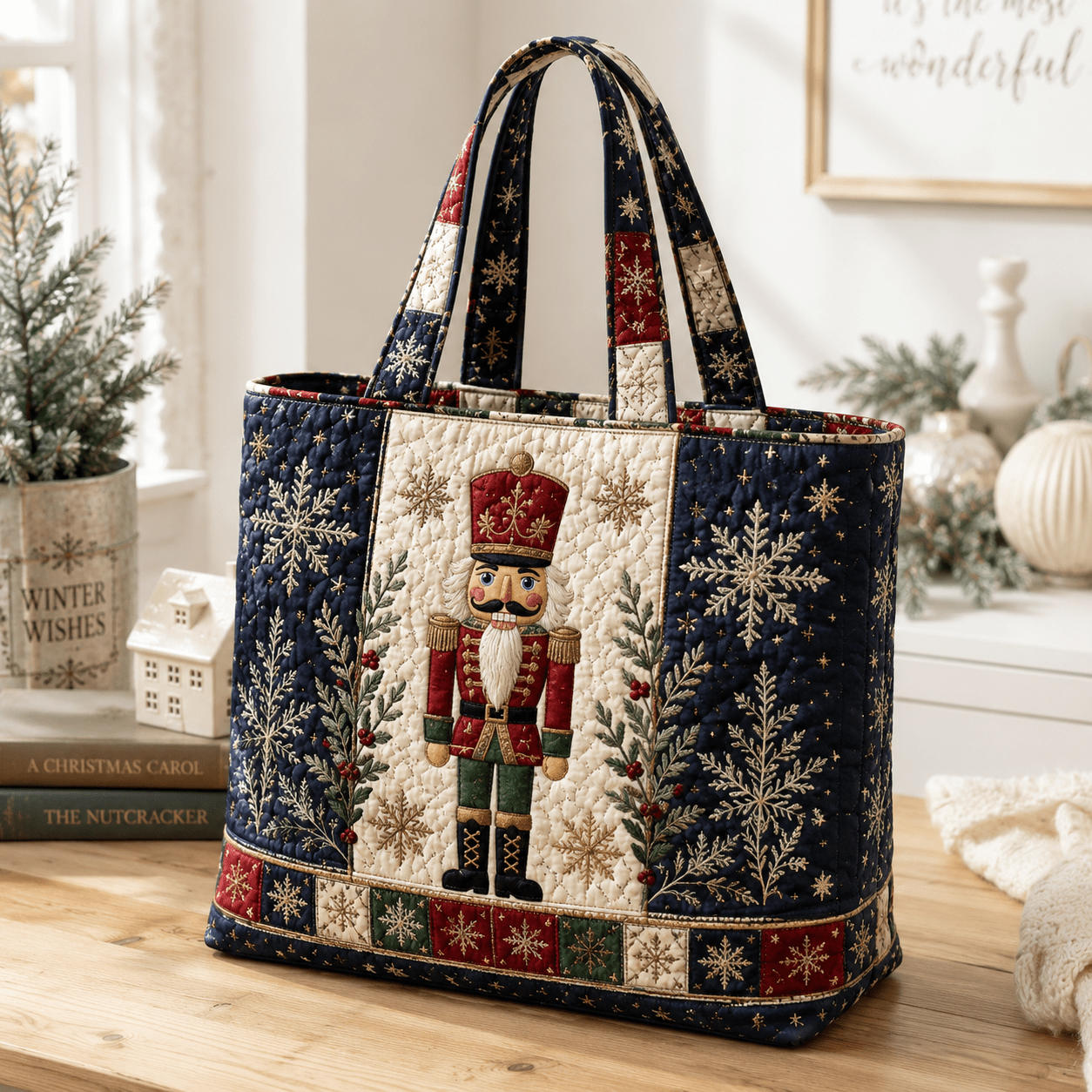 TEMU Grand sac fourre-tout matelassé vintage pour femme avec motif de soldat et dragonne - Convient pour , et les , sac à main lavable en machine,