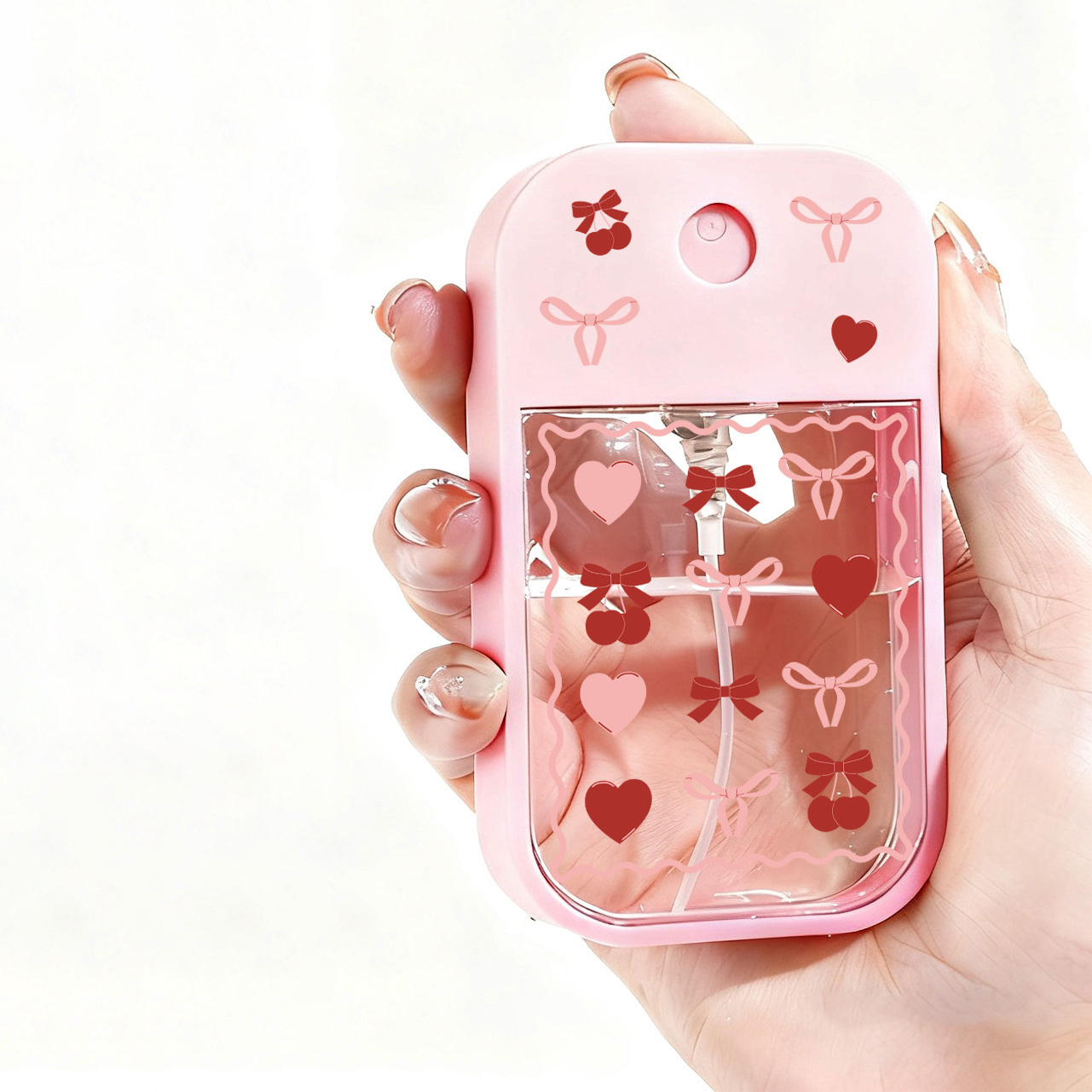 TEMU 1 Portable Card-style Spray Dispenser Bottle With A Cute Pattern. Durable , Fine Mist Spray, Travel- Spray, Keeping And Clean Anytime
