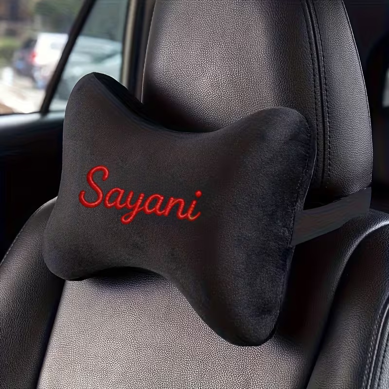 TEMU Customize Embroidery 1 Customized Embroidery Name Car Headrest Picture Text Theme Upgraded Version Universal Soft Plush Material Neck Support