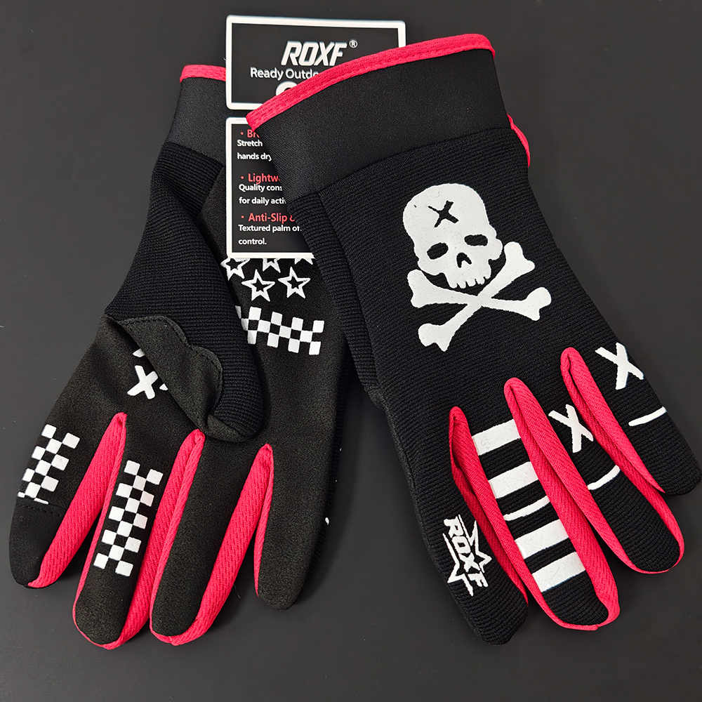 ROXF Skull Bone Pattern Outdoor Non-Slip Touchscreen Gloves