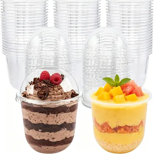 LifeIdeas Mini-Dessertbecher Mit Deckeln & Löffeln – 430 Stück, 142 Ml, Transparent – Für Party, Joghurt &