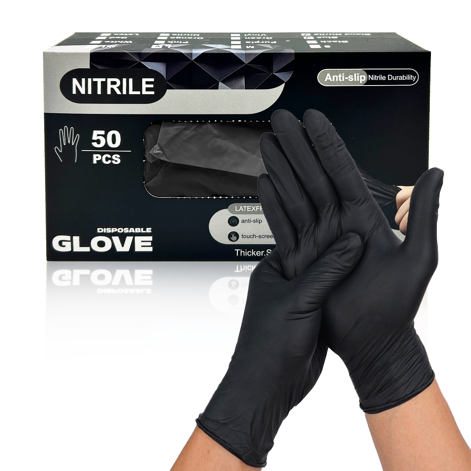TEMU [heavy-duty Nitrile Gloves] Daltack 50pcs Nitrile Disposable Gloves, High- - Perfect For For Kitchen, Cleaning, Automotive, Food Prep, Pet Care,
