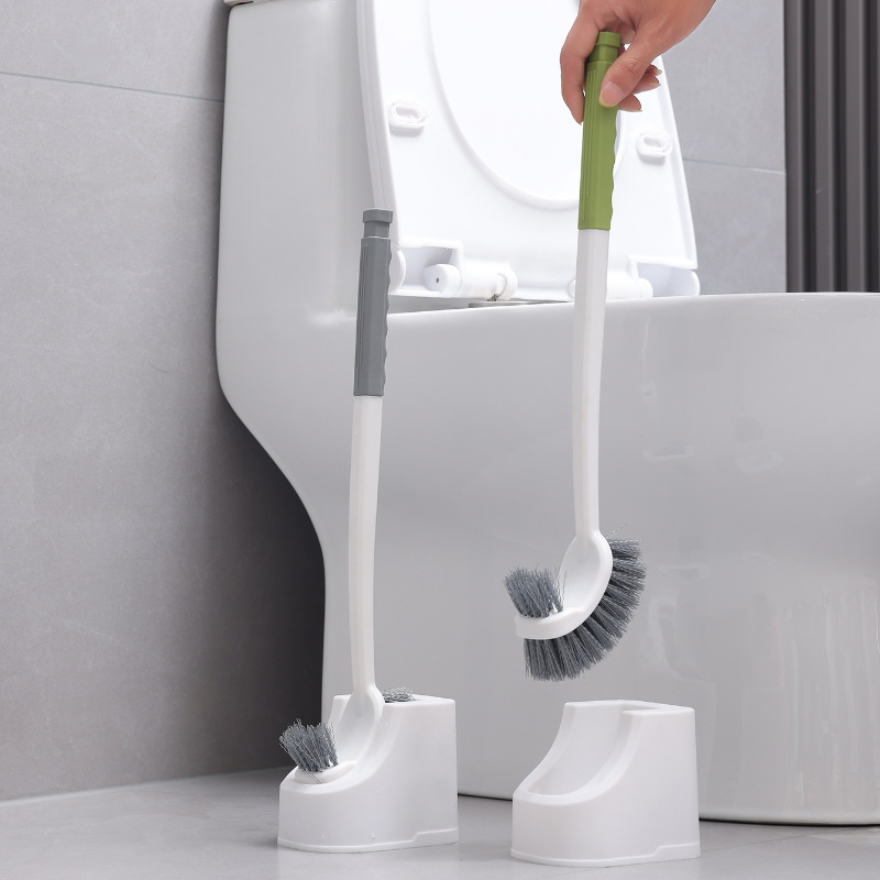 flexible long handle toilet brush set with wall mount holder no dead corners ideal for bathrooms rvs   cleaning tool details 2