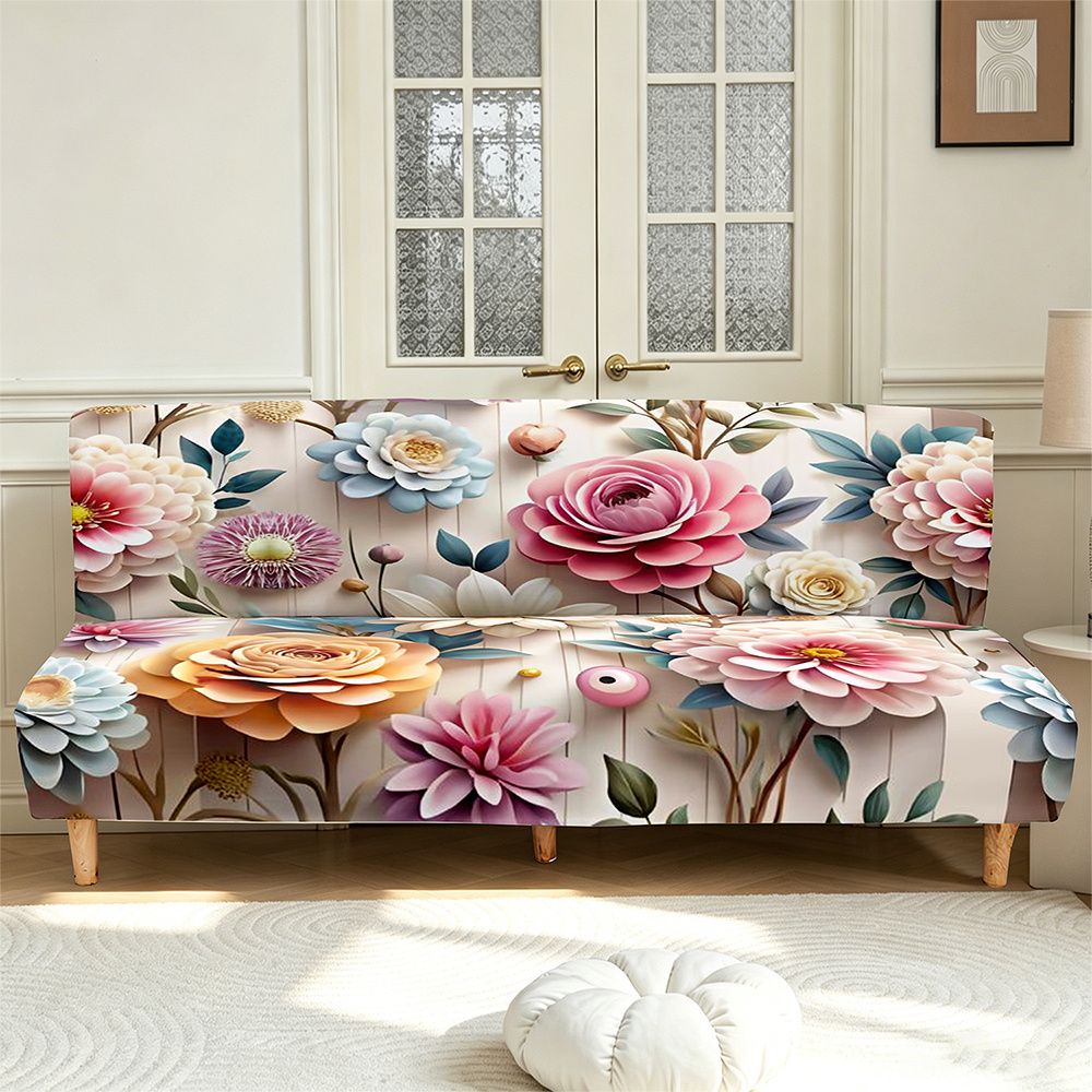 TEMU 2d French Full Print Sofa Bed Cover, Suitable For Living Room Bedroom Study Outdoor Universal, High-elastic Close-fitting Non-slip, Machine