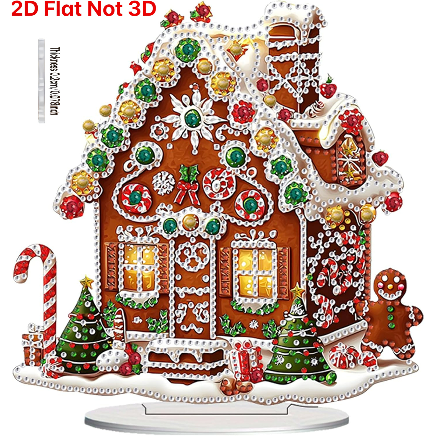 TEMU Diy Christmas Gingerbread House Diamond Painting Kit - Special-shaped 3d Diamonds, Single-sided Gingerbread Hut Craft Suitable For Adults &,